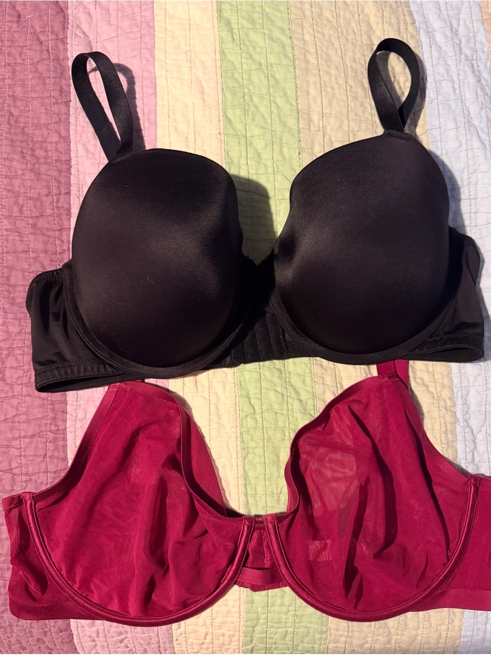 Auden Black push-up padded and Burgundy sheer Women’s Underwire Bras - Pack of 2